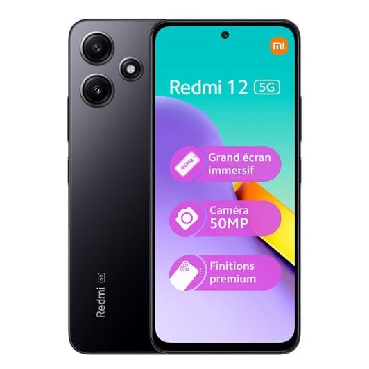 Smartphone XIAOMI Redmi 12 - 256Go Noir - 5G