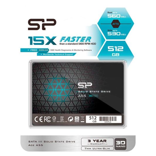 SSD interne SILICON POWER 512Go Ace A55