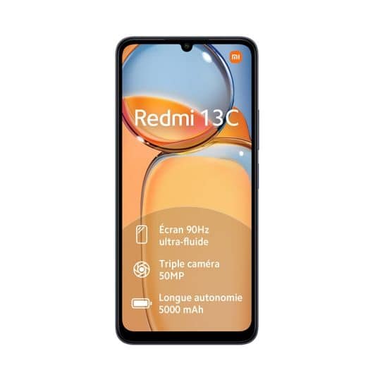 Smartphone XIAOMI Redmi 13C 256Go Noir 4G