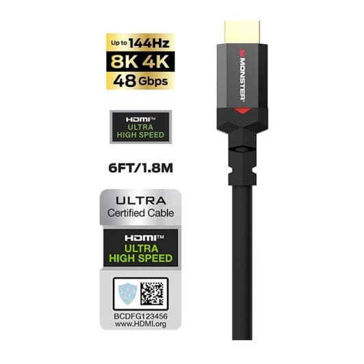 Câble MONSTER HDMI 8K HDR - 4K 120Hz 48GBPS 1,8M