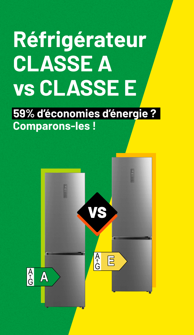 Réfrigérateur CLASSE A vs CLASSE E
